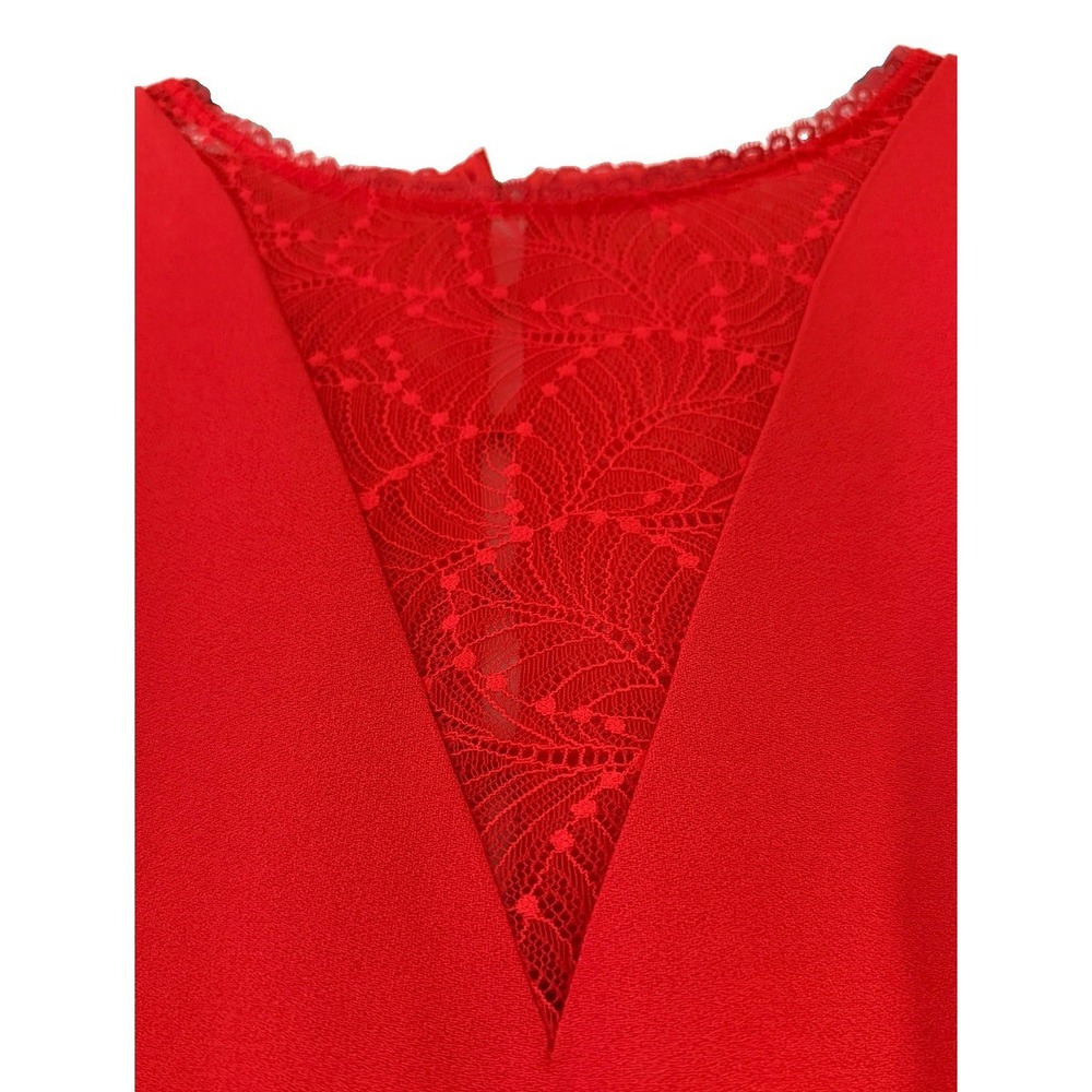 Sézane Red Lace Back Dress Quiet Luxury French Chic Coquette Elegant 36 Sm - Picture 6 of 16